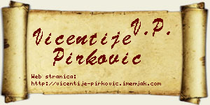 Vićentije Pirković vizit kartica